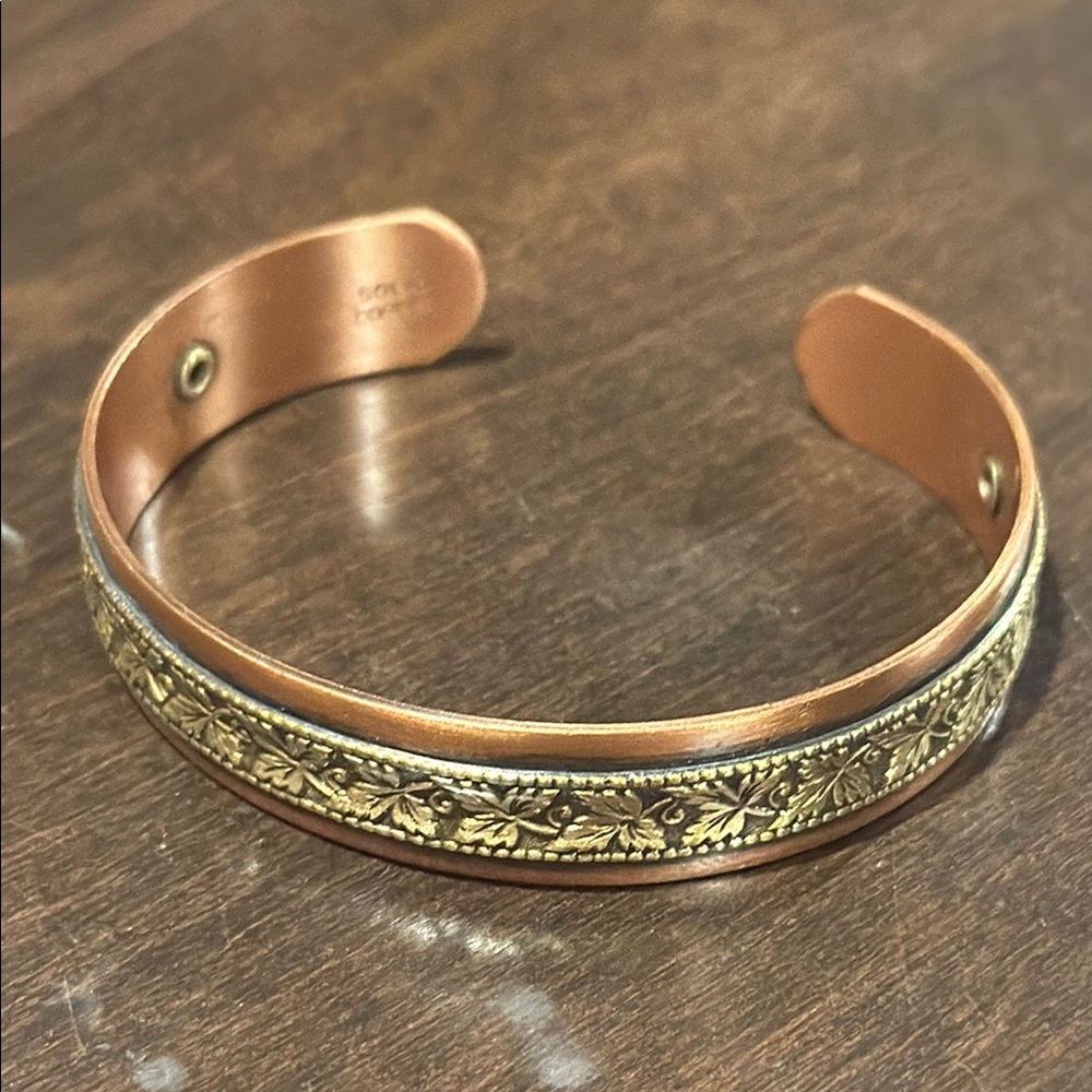 Copper and Gold Tone Cuff Bracelet